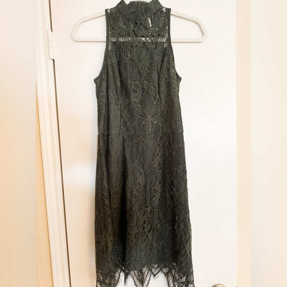 Xhilaration Olive Lace Midi Dress Size Small
